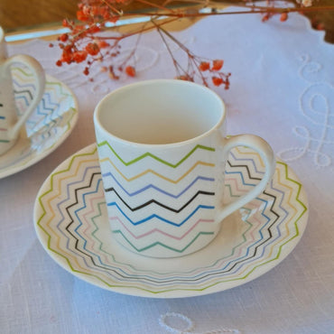 La Perla, New Bone China Coffee 6 Cups 90Cc With Saucers In Gift Box
