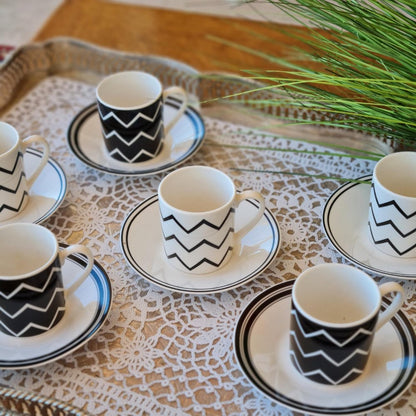 La Perla, New Bone China Coffee 6 Cups 90Cc With Saucers In Gift Box