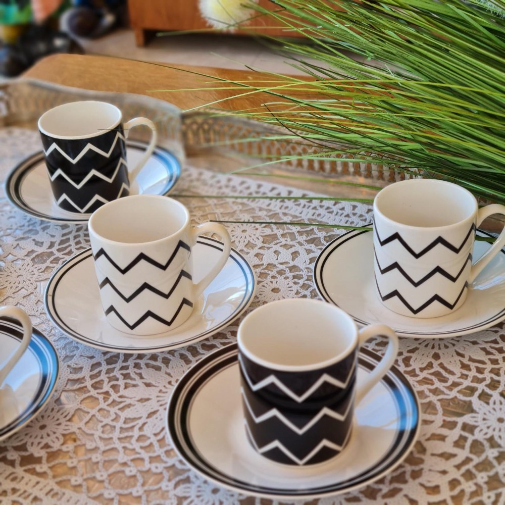 La Perla, New Bone China Coffee 6 Cups 90Cc With Saucers In Gift Box