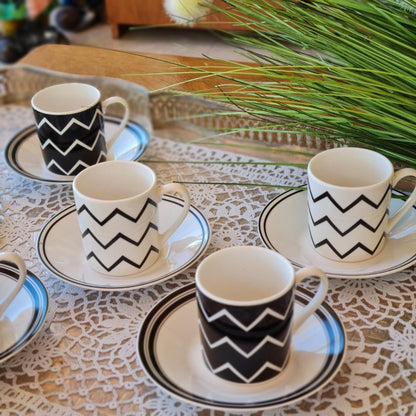 La Perla, New Bone China Coffee 6 Cups 90Cc With Saucers In Gift Box