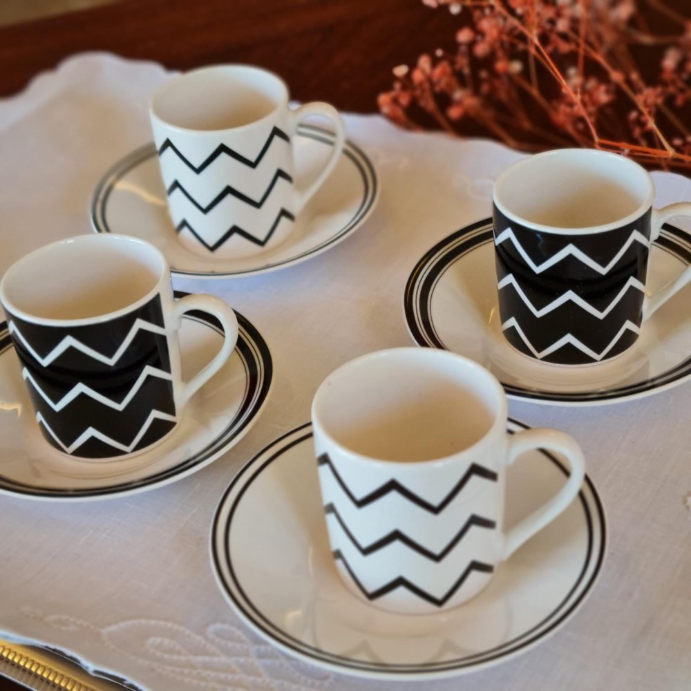 La Perla, New Bone China Coffee 6 Cups 90Cc With Saucers In Gift Box