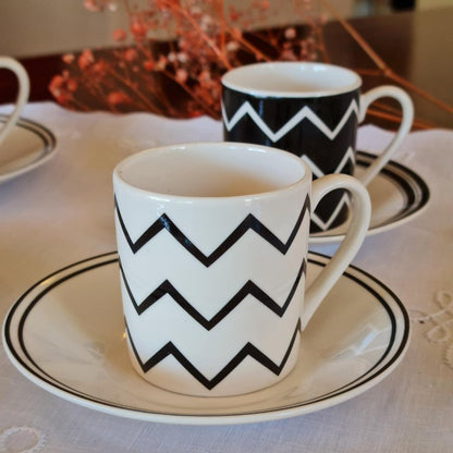 La Perla, New Bone China Coffee 6 Cups 90Cc With Saucers In Gift Box