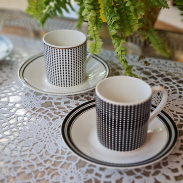 La Perla, New Bone China Coffee 6 Cups 90Cc With Saucers In Gift Box