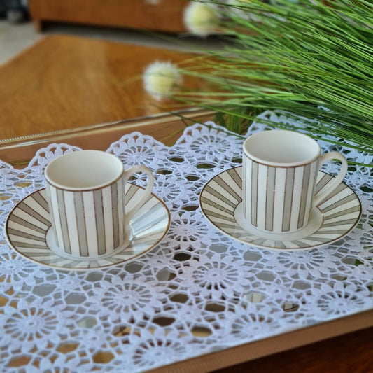 La Perla, New Bone China Coffee 6 Cups 90Cc With Saucers In Gift Box