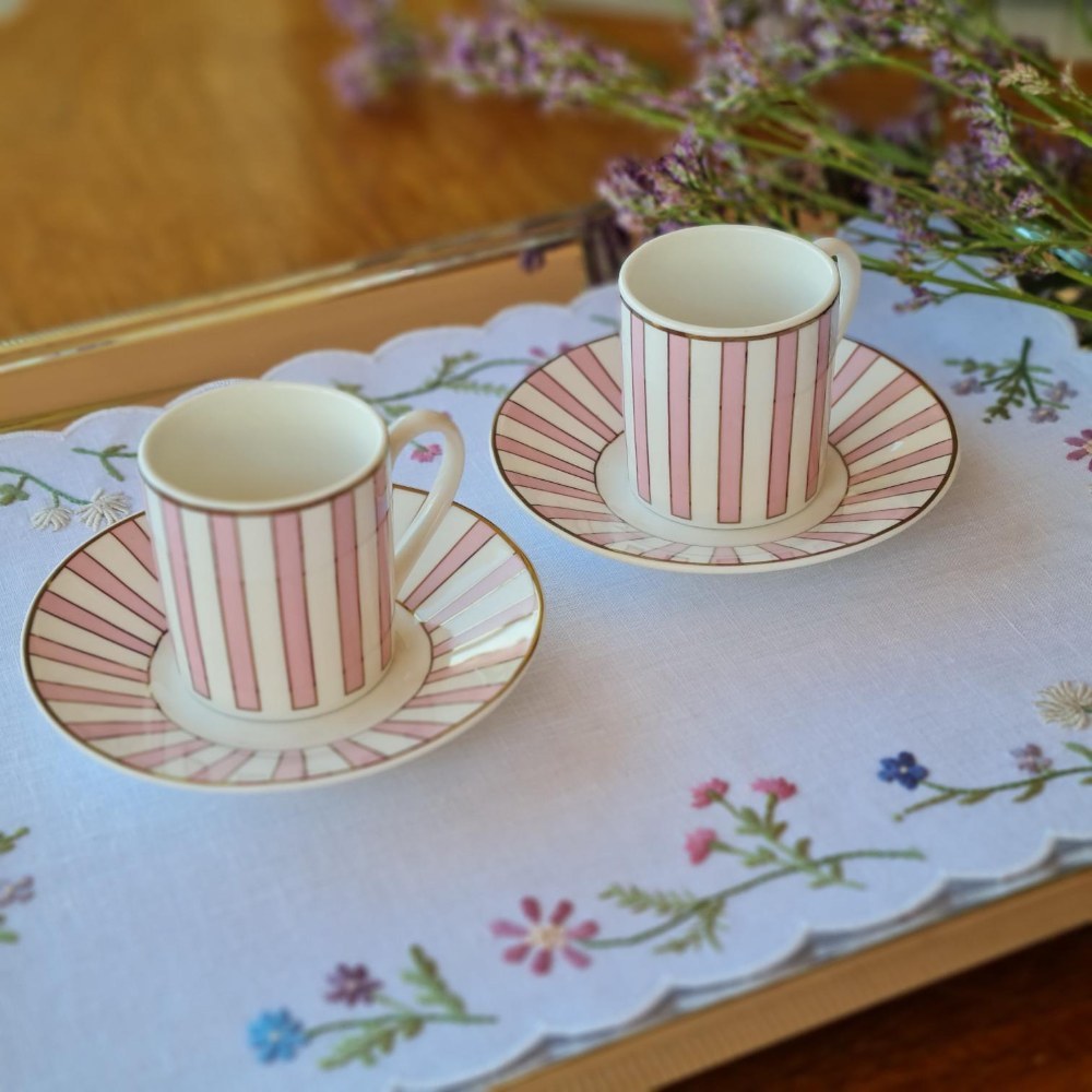 La Perla, New Bone China Coffee 6 Cups 90Cc With Saucers In Gift Box