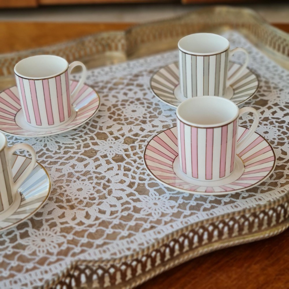 La Perla, New Bone China Coffee 6 Cups 90Cc With Saucers In Gift Box