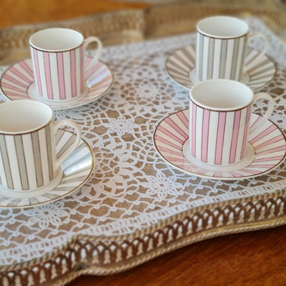 La Perla, New Bone China Coffee 6 Cups 90Cc With Saucers In Gift Box