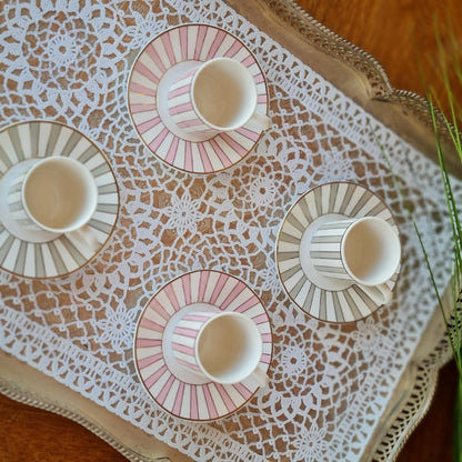 La Perla, New Bone China Coffee 6 Cups 90Cc With Saucers In Gift Box