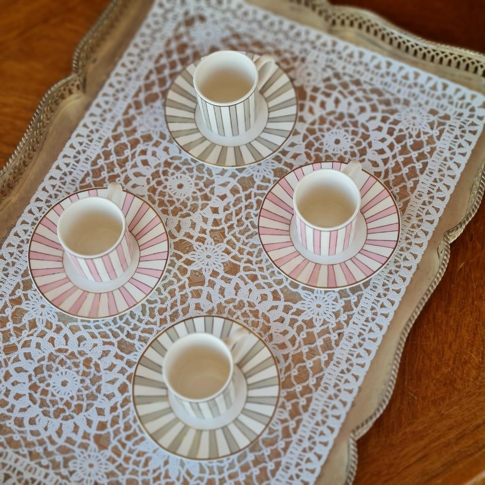 La Perla, New Bone China Coffee 6 Cups 90Cc With Saucers In Gift Box