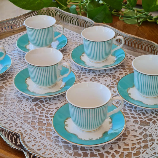 La Perla, New Bone China Coffee 6 Cups 90Cc With Saucers In Gift Box