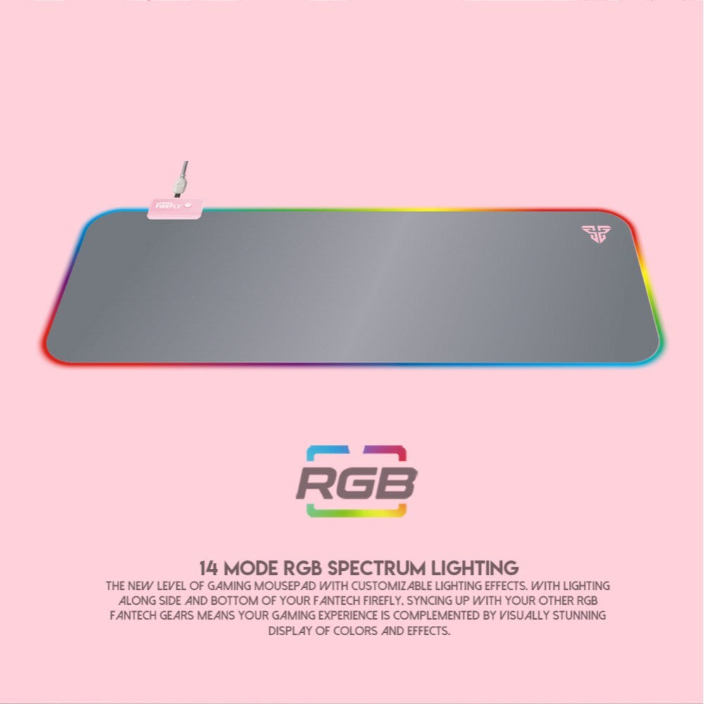 Fantech, Mpr800S Firefly Large Rgb Gaming Mouse Pad (Pink Sakura Edition)