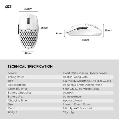 Fantech, Xd7 Aria Go, 3 Mode Connection Wired, Bluettoth & Wireless, 26000Dpi, Ultra Light Weight, Built-In Rechargeable Battery, Pro Gaming Mouse