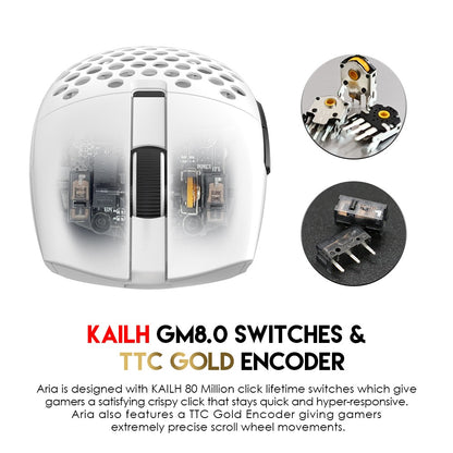 Fantech, Xd7 Aria Go, 3 Mode Connection Wired, Bluettoth & Wireless, 26000Dpi, Ultra Light Weight, Built-In Rechargeable Battery, Pro Gaming Mouse