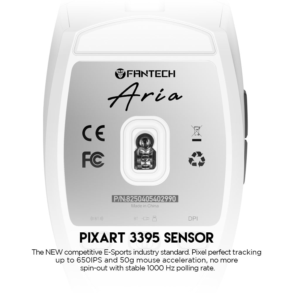 Fantech, Xd7 Aria Go, 3 Mode Connection Wired, Bluettoth & Wireless, 26000Dpi, Ultra Light Weight, Built-In Rechargeable Battery, Pro Gaming Mouse