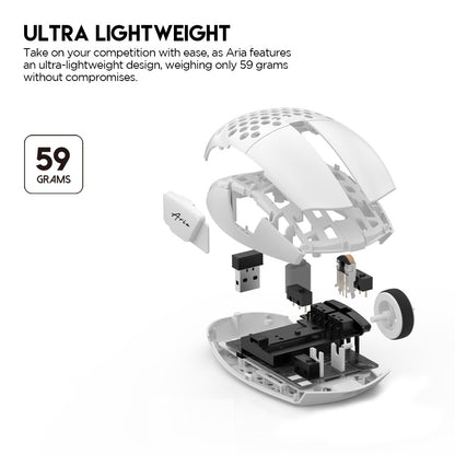 Fantech, Xd7 Aria Go, 3 Mode Connection Wired, Bluettoth & Wireless, 26000Dpi, Ultra Light Weight, Built-In Rechargeable Battery, Pro Gaming Mouse