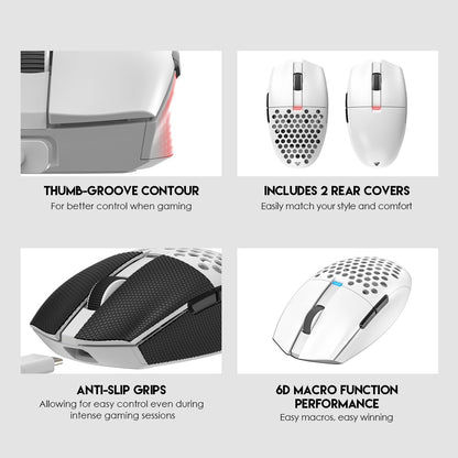 Fantech, Xd7 Aria Go, 3 Mode Connection Wired, Bluettoth & Wireless, 26000Dpi, Ultra Light Weight, Built-In Rechargeable Battery, Pro Gaming Mouse