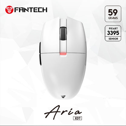 Fantech, Xd7 Aria Go, 3 Mode Connection Wired, Bluettoth & Wireless, 26000Dpi, Ultra Light Weight, Built-In Rechargeable Battery, Pro Gaming Mouse