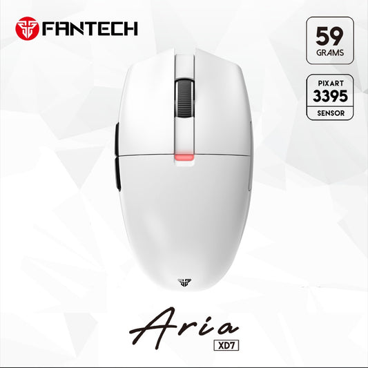 Fantech, Xd7 Aria Go, 3 Mode Connection Wired, Bluettoth & Wireless, 26000Dpi, Ultra Light Weight, Built-In Rechargeable Battery, Pro Gaming Mouse