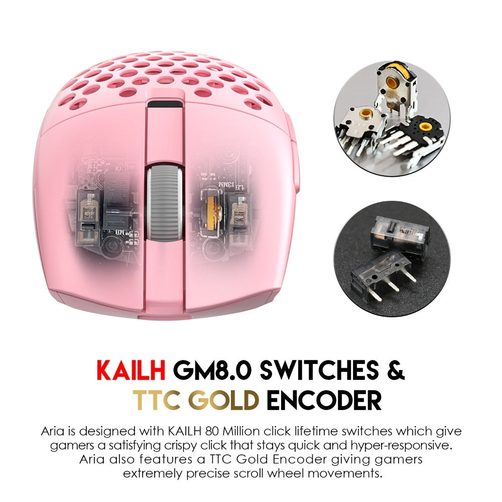 Fantech, Xd7 Aria Go, 3 Mode Connection Wired, Bluettoth & Wireless, 26000Dpi, Ultra Light Weight, Built-In Rechargeable Battery, Pro Gaming Mouse