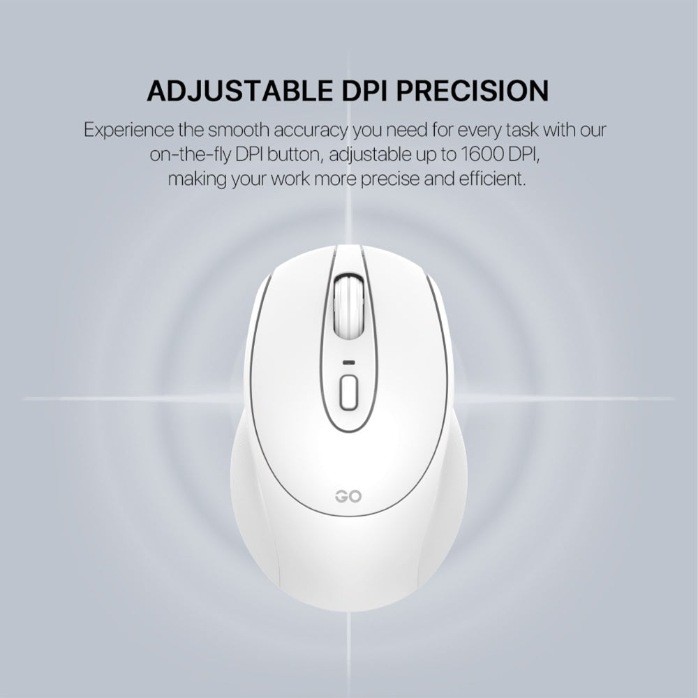 Fantech, W191S Go: Dual Mode Bluetooth & Wireless Mouse, Silent Click, Can Connect To 2 Devices Simultaneously