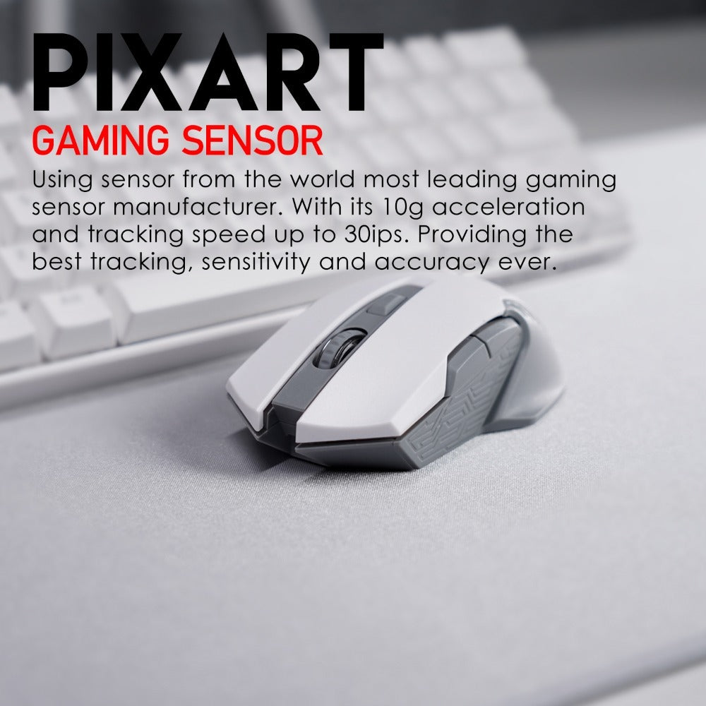 Fantech, Wg10 Garen, 2.4Ghz Wireless Gaming Mouse (White)