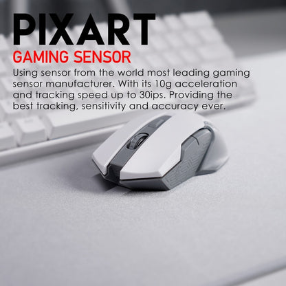 Fantech, Wg10 Garen, 2.4Ghz Wireless Gaming Mouse (White)