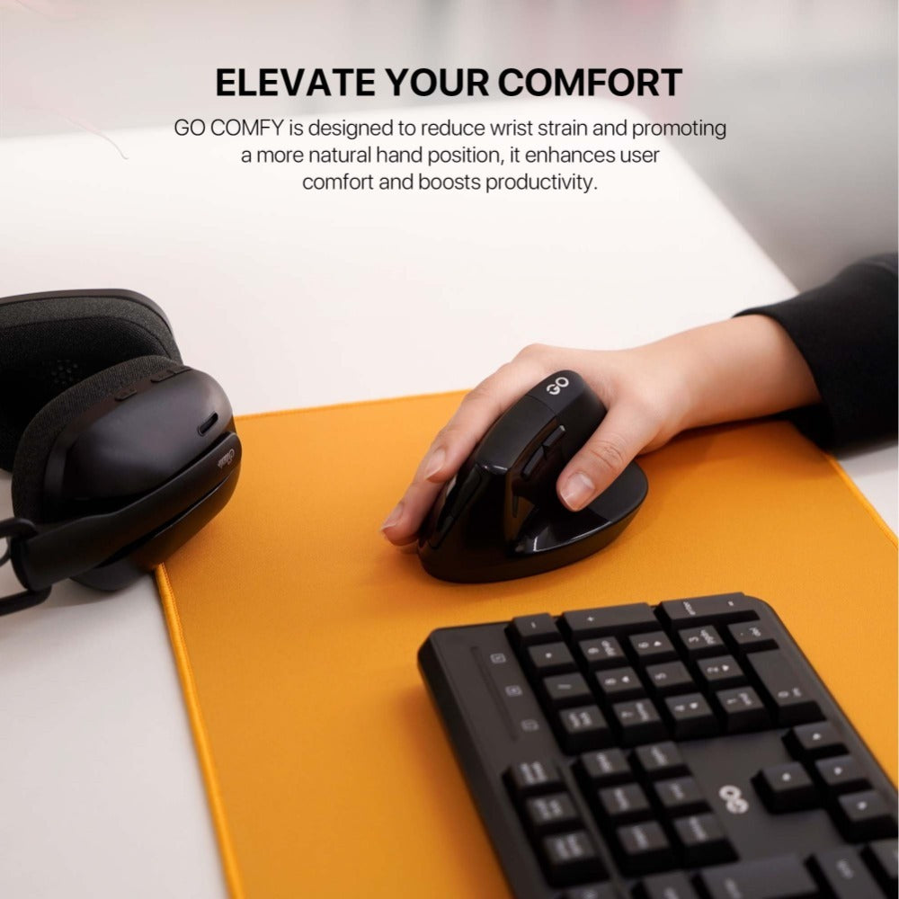 Fantech, W195 Go Comfy, Vertical Mouse, Dual Mode Bluetooth & Wireless, Silent Click