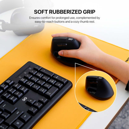 Fantech, W195 Go Comfy, Vertical Mouse, Dual Mode Bluetooth & Wireless, Silent Click