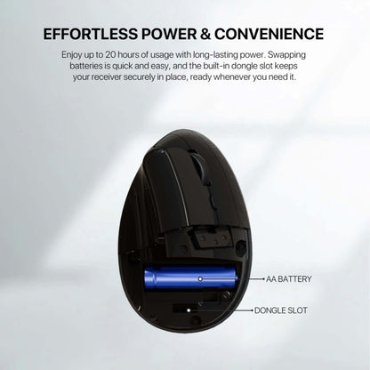 Fantech, W195 Go Comfy, Vertical Mouse, Dual Mode Bluetooth & Wireless, Silent Click