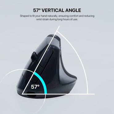 Fantech, W195R Go Comfy, Vertical Mouse, Dual Mode Bluetooth & Wireless, Silent Click, Rechargeable Battery