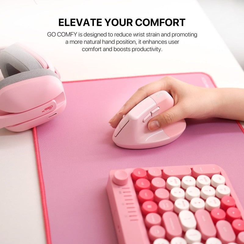 Fantech, W195R Go Comfy, Vertical Mouse, Dual Mode Bluetooth & Wireless, Silent Click, Rechargeable Battery