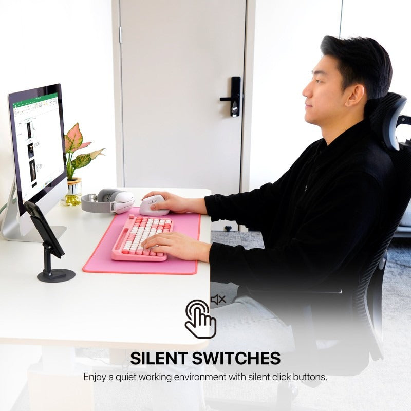 Fantech, W195R Go Comfy, Vertical Mouse, Dual Mode Bluetooth & Wireless, Silent Click, Rechargeable Battery
