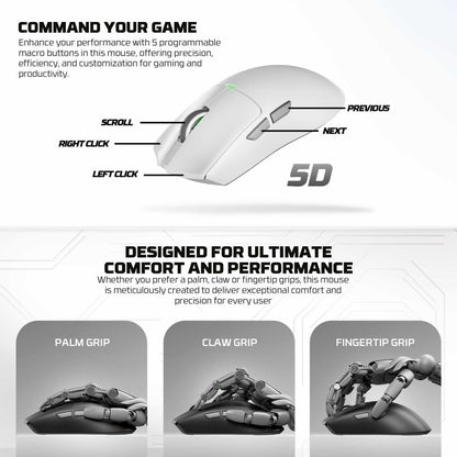 Fantech, Wg13S Tanto S Premium High-Performance Gaming Mouse With 26000 Dpi, 8K Polling Rate, And Tri-Mode Connectivity, Available in Different Colors