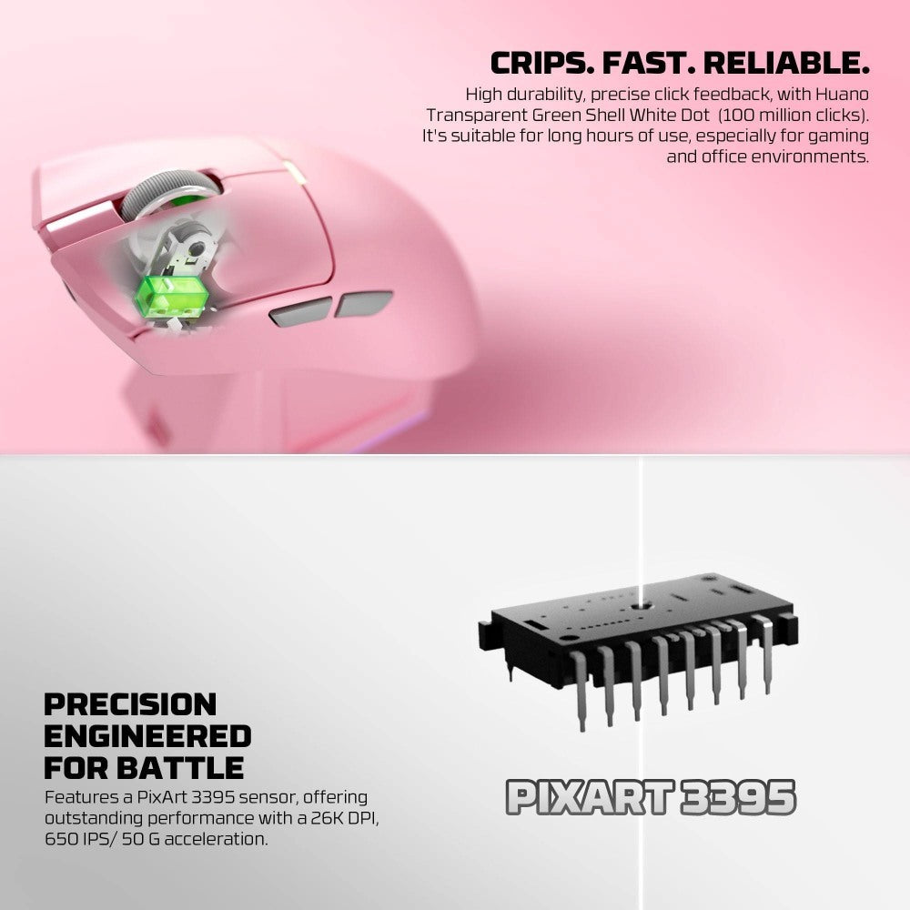 Fantech, Wg13S Tanto S Premium High-Performance Gaming Mouse With 26000 Dpi, 8K Polling Rate, And Tri-Mode Connectivity, Available in Different Colors