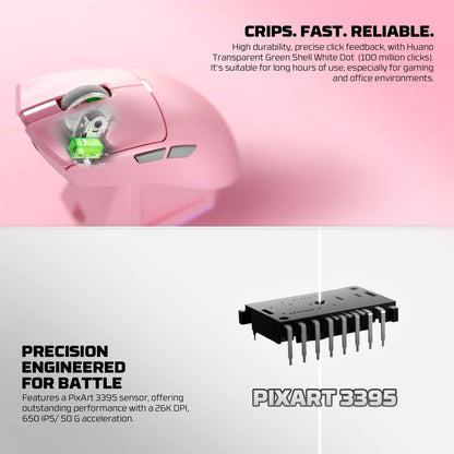 Fantech, Wg13S Tanto S Premium High-Performance Gaming Mouse With 26000 Dpi, 8K Polling Rate, And Tri-Mode Connectivity, Available in Different Colors
