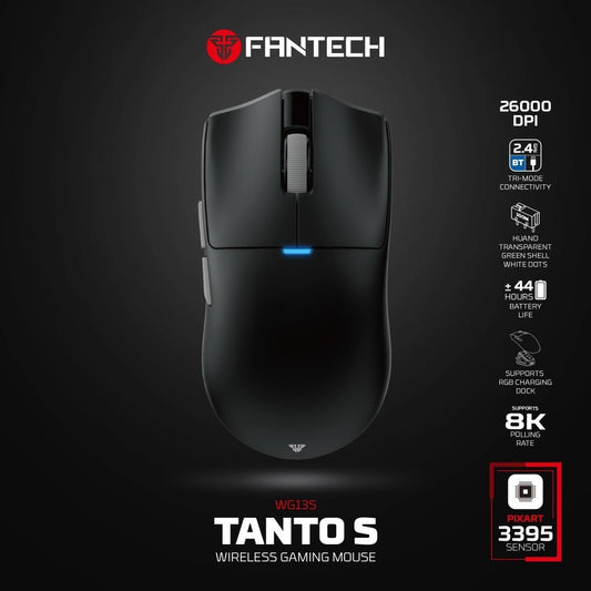 Fantech, Wg13S Tanto S Premium High-Performance Gaming Mouse With 26000 Dpi, 8K Polling Rate, And Tri-Mode Connectivity, Available in Different Colors