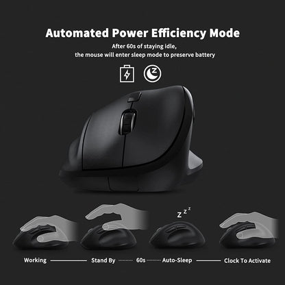 Micropack, MOUSE D85 Ergonomic Wireless  Mouse Silent Switch Black