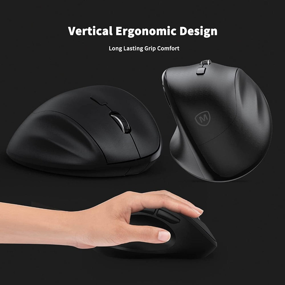 Micropack, MOUSE D85 Ergonomic Wireless  Mouse Silent Switch Black