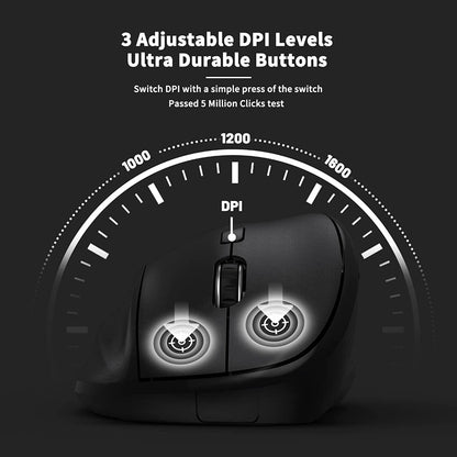Micropack, MOUSE D85 Ergonomic Wireless  Mouse Silent Switch Black