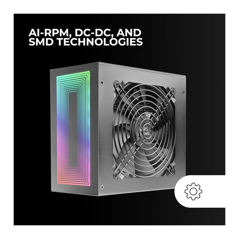 Mars, Gaming Mpb 750S, Argb 750W Atx Psu, 80Plus Bronze 230V +90%, Ai-Rpm Ultra Silent, Smd And Dc-Dc Tech, Argb Mb Control, 6 Years Warranty