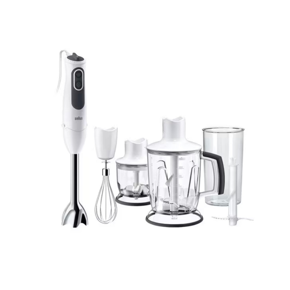 Braun, Hand Blender Multiquick 750W +  Chopper + Whisk + 1.25L Chopper + Bowl