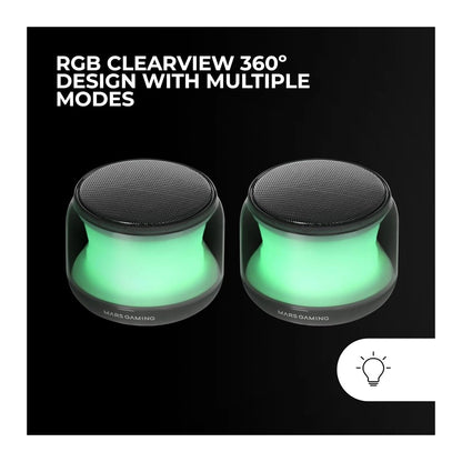Mars, Gaming Ms-Aura, Bluetooth 5.3 Rgb 360? Mini Speaker, 15W Custom Dsp Chipset, Control Box, Available in Different Colors