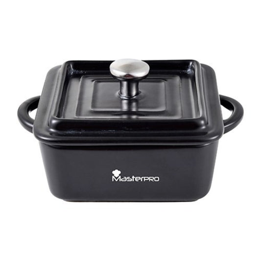 Masterpro Mini Square Casserole 13.5x10.6x4.5cm, 6.5cm Stoneware With LID Cook And Sharp, MSTR-BGMP10202