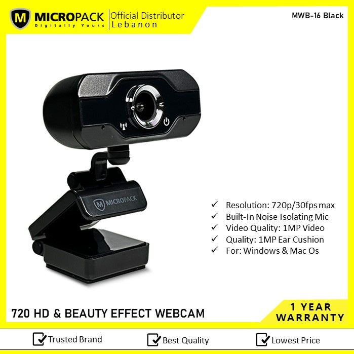 Micropack, Mwb-16 720P Hd With 1 Million Pixels & Beauty Effect Webcam