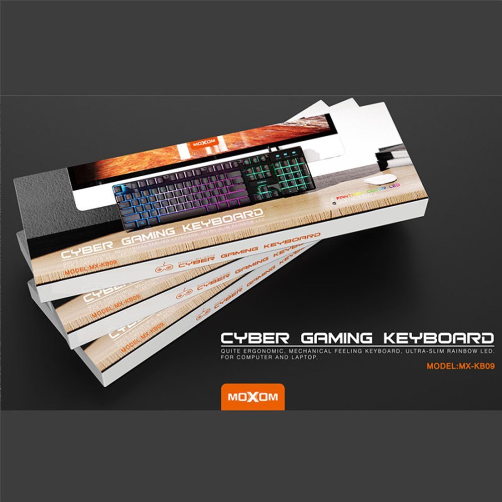 Moxom, MX-KB09, USB Gaming Keyboard Rainbow BackLight