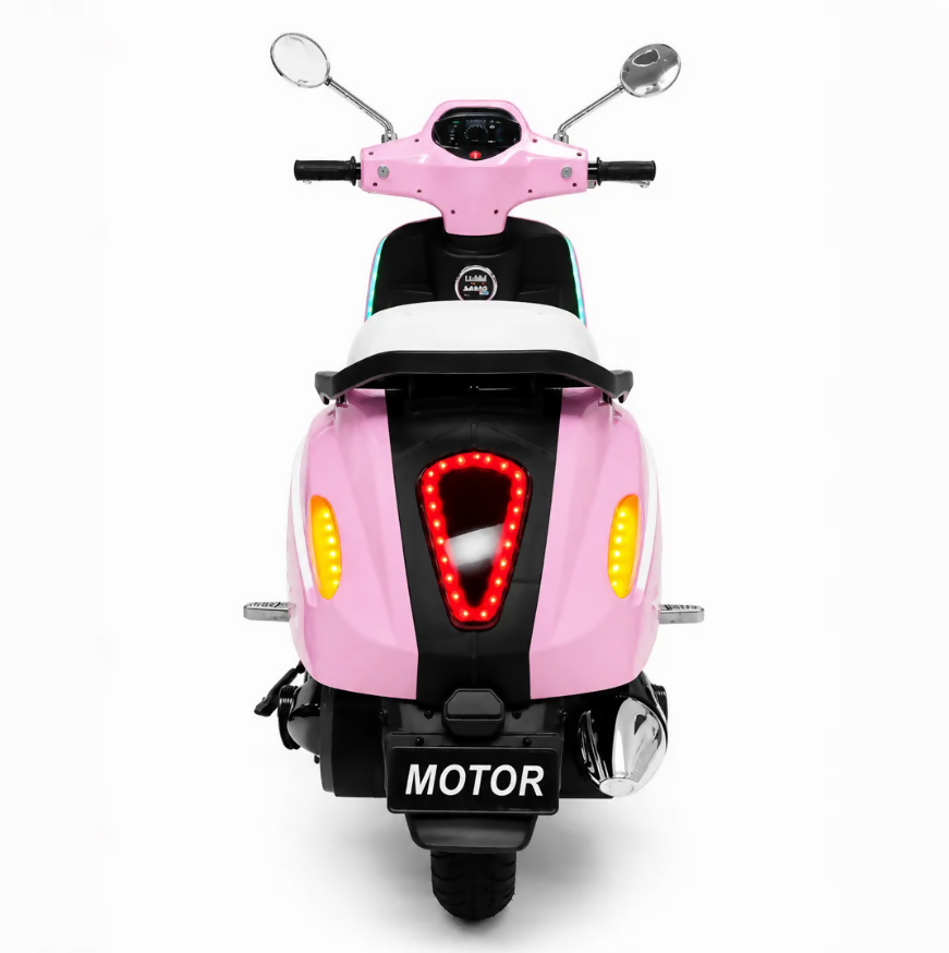 Vintage Kids Electric Motorcycle – 12V Battery, Dual 550W Motors, LED Lights & Music