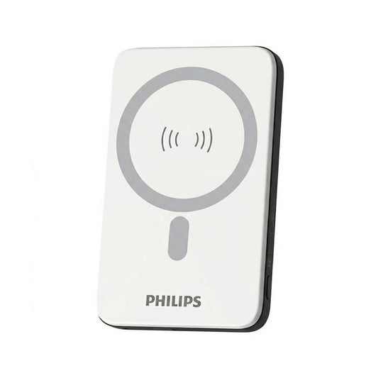 Philips Power Bank 10000mAh, Ultra Slim Type-C +C Wireless 20W [White], PHI-DLP9712CW