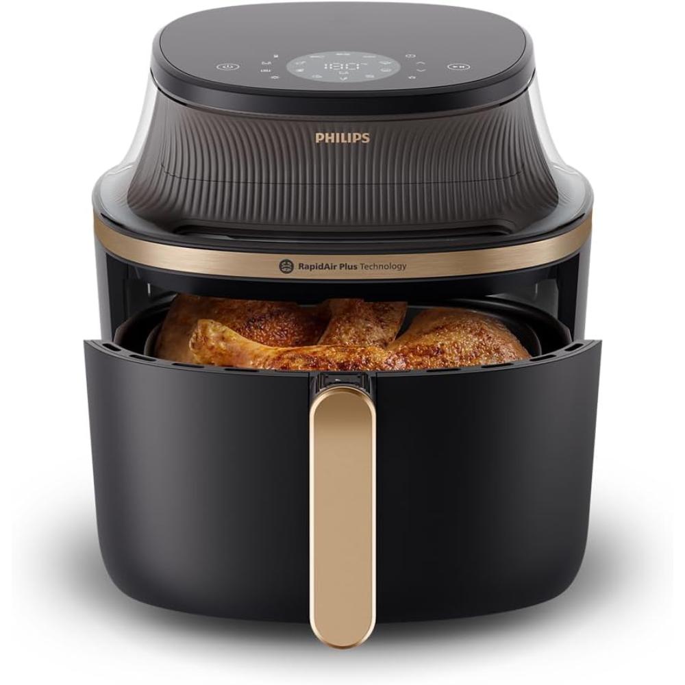 Philips, Airfryer XL - 6.2L, 1700W, See-through Cooking Window, 16 Cooking Functions, Touchscreen, RapidAir Plus Technology, Black, NA332