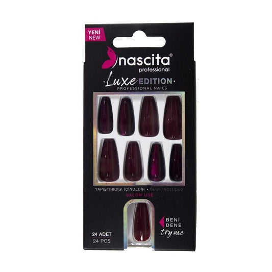 Nascita Cat Eye False Nails With Glue 219 - Pack of 24