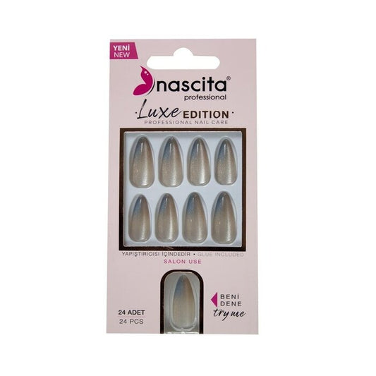 Nascita Cat Eye False Nails With Glue 238 - Pack of 24